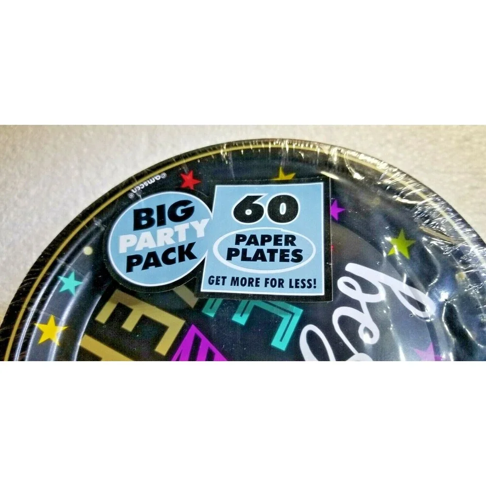 Party Plates 60 Count BEST YEAR EVER Birthday Engagement Anniversary Baby  NY+